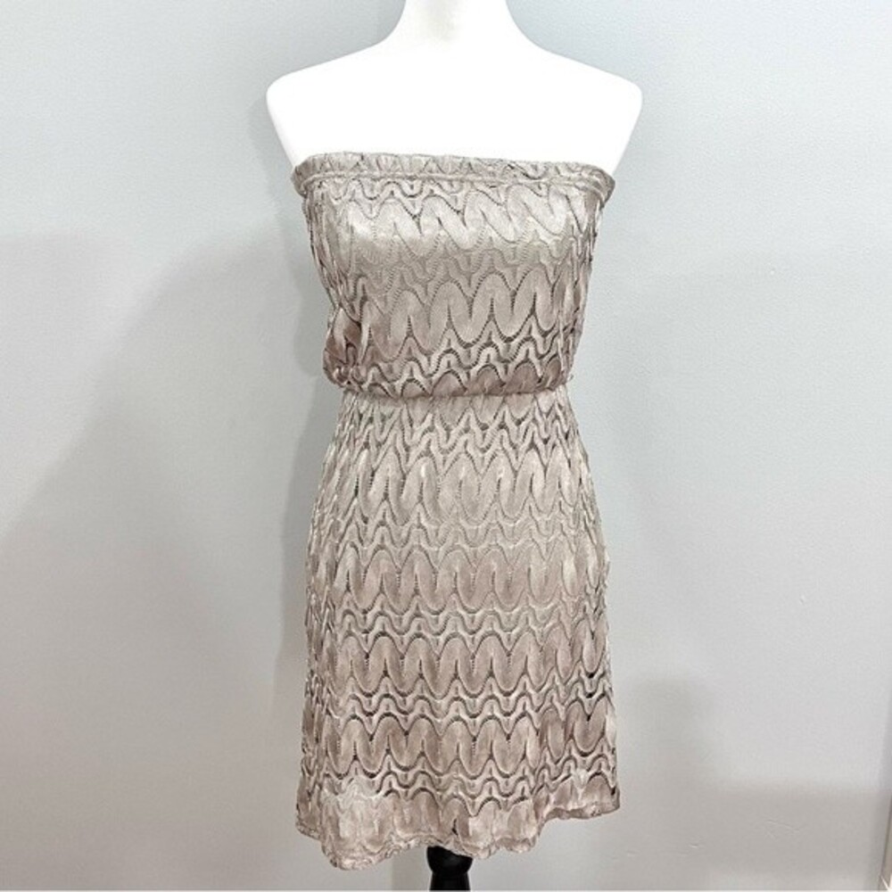 Studio Y strapless gold lace dress size small